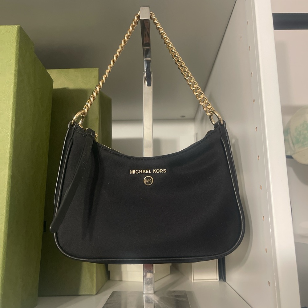 Michael Kors mini Black Shoulder Bag with Gold Chain